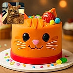 A close-up of a fluffy orange tabby cat lounging comfortably in a cozy indoor setting, with a softly blurred background that highlights the cat's serene expression and detailed fur texture.