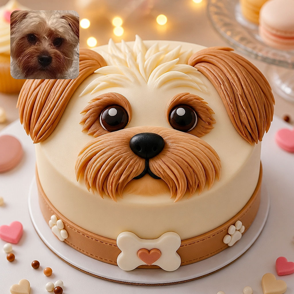 An adorably scruffy little dog fills the frame with enormous soulful eyes and a serious button nose, looking like it has just been appointed CEO of Cuddles. The close-up portrait is sharp, warmly lit, and backed by a subtle textured wall.