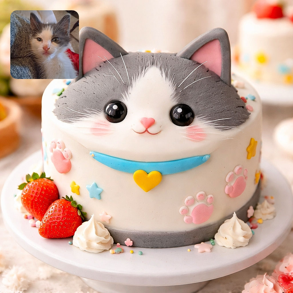 An adorable gray and white kitten gazes curiously at the camera, nestled comfortably against a cozy textured fabric background with a hint of a red cloth nearby.