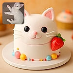 A fluffy white kitten with pink paw pads is lying on a beige surface, looking curiously at the camera with its big green eyes. The cozy indoor setting adds to the charm of this adorable feline moment.