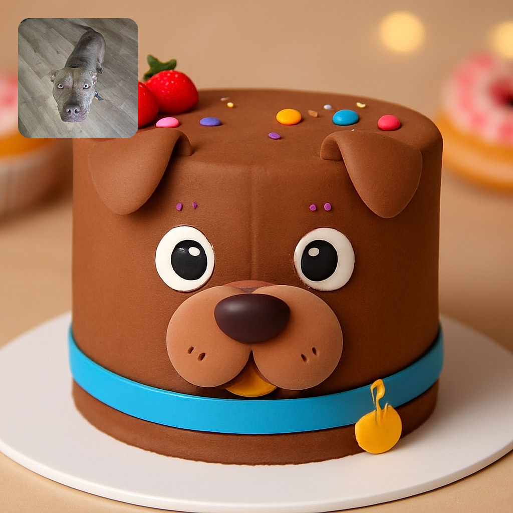 A curious dog with striking light eyes looks up at the camera from a wooden floor, its tail wagging in a blur of excitement, capturing a candid moment of canine anticipation.