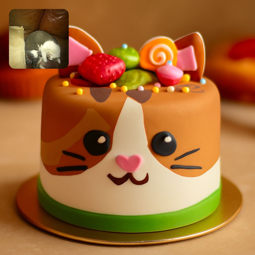 A cozy cat curled up in a tight ball on a well-worn brown leather couch next to a beige pillow, enjoying a peaceful nap in a snug little nook.