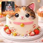 A charming kitten with big curious eyes and a pink nose is illuminated by a warm glowing light beneath its paws, creating a magical and cozy atmosphere as if the little feline is guarding a tiny sun.