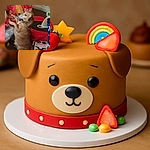 A chubby dog sits upright on its hind legs like a little human begging for treats, surrounded by colorful bags and wrapped presents, making it look like the star of a festive indoor party.