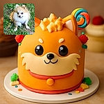 A fluffy Pomeranian dog with a mischievous grin sits adorably on a patch of green grass and dirt, its big eyes sparkling with curiosity and a tiny tongue peeking out, as if ready to steal your heart or maybe a snack.