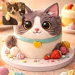 A charming gray and white cat lounges comfortably on a cozy perch, one paw casually draped over the edge, with big round eyes gazing curiously at the camera. The warm lighting and softly blurred background featuring household items add to the relaxed, homely vibe.
