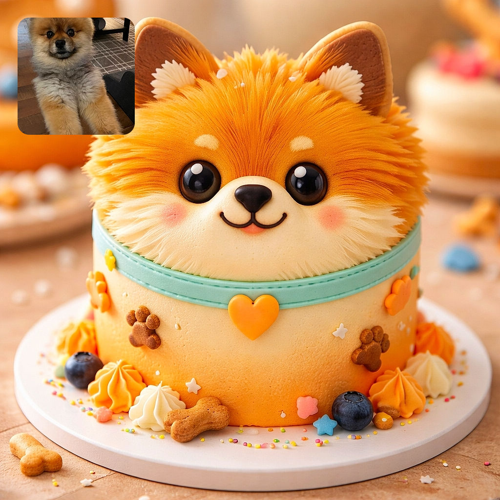 A fluffy Pomeranian dog stands on its hind legs looking curiously at the camera with big shiny eyes, surrounded by a cozy indoor setting with a patterned rug and wooden floor.