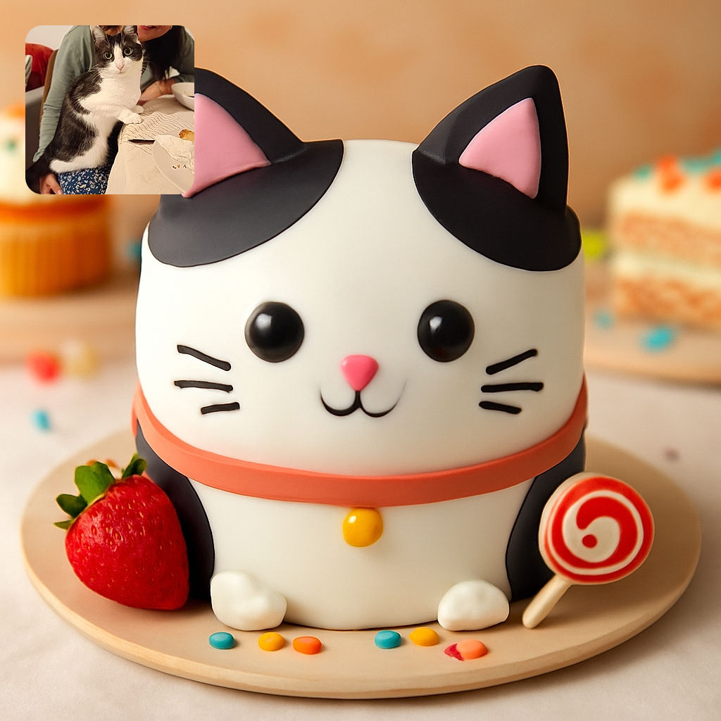 A charming black and white cat confidently perched on a person's lap at a dining table, with the person smiling warmly in the background. The cat's wide eyes and poised paw on the table make it look like it's ready to join the meal or negotiate for a treat.