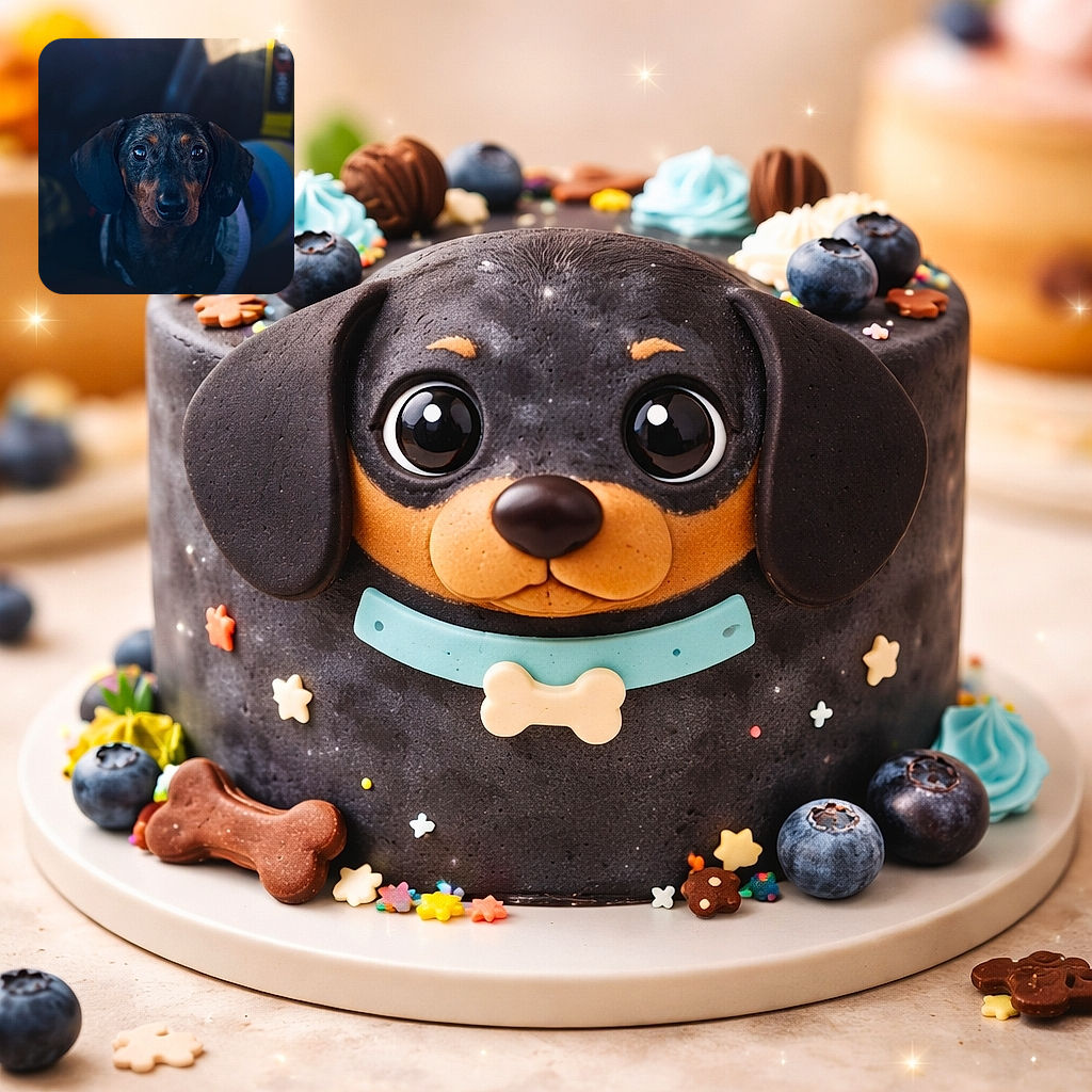 A soulful dachshund stares straight into the camera with big glossy eyes, perched in a dim car interior like a tiny, dramatic movie star — ears flopped, wet nose centered, and soft moody light giving the fur a painterly sheen.