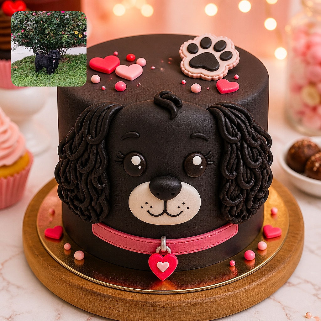 A small black dog stands proudly on the lawn, looking like a fuzzy little garden security guard while surrounded by a spectacular wall of pink roses. Its leash trails forward as if it has been caught mid-inspection of the neighborhood, and the camera timestamp quietly documents this important canine patrol.