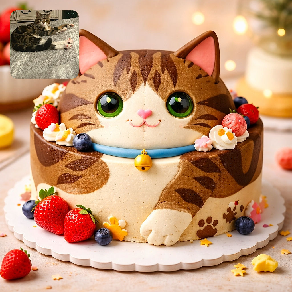 A cozy tabby cat lounging on a soft, textured blanket with its paws stretched out, looking curiously at the camera. The background features a vintage-style drawer and a decorative vase, adding a homely touch to the scene.