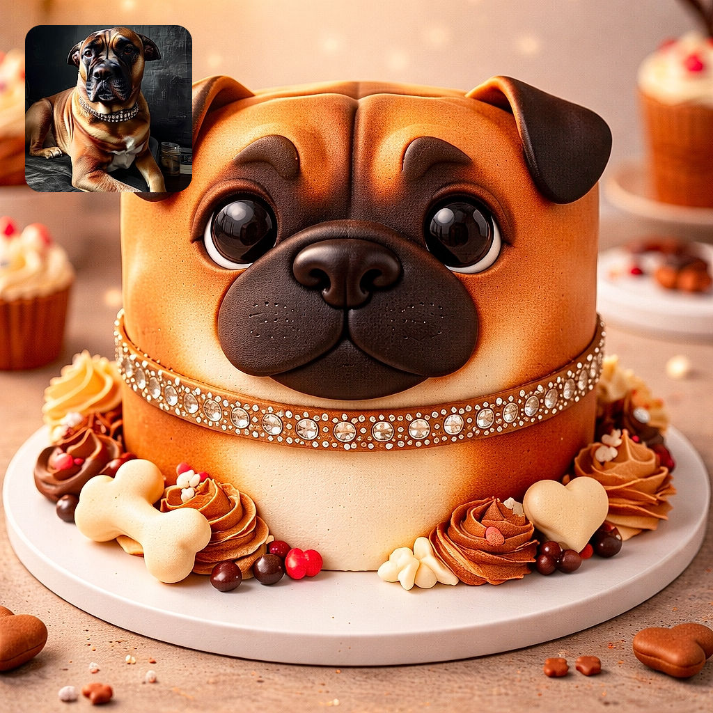 A regal-looking dog lounges on a dark leather surface, wearing a sparkling jeweled collar that shines against its smooth tan and black fur. The textured dark background contrasts beautifully with the dog's detailed, almost painted appearance, giving the photo a dramatic and artistic vibe.