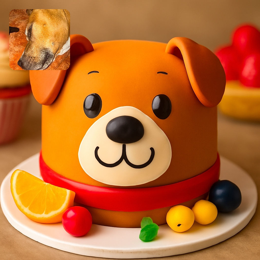 A close-up photo of a peaceful dog resting on a cozy orange blanket, showing detailed fur texture and a calm expression.