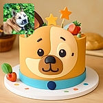 A charming dog with strikingly different colored eyes lounges amidst a lush bed of green leaves, looking back with a curious and slightly puzzled expression as if caught mid-thought in a leafy daydream.