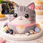 A curious gray cat with wide eyes is perched on a table next to a blue toolkit filled with various screwdriver bits, with a blurred background showing a drying rack and shelves.