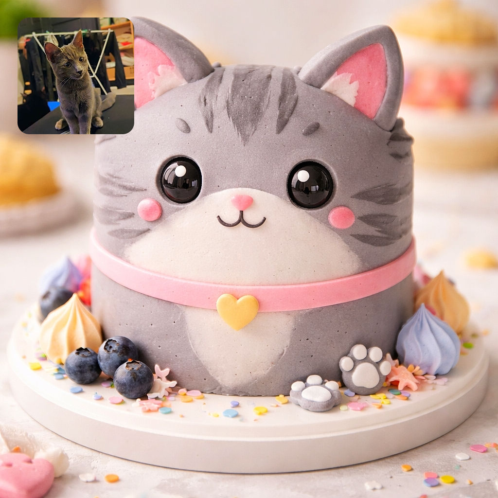 A curious gray cat with wide eyes is perched on a table next to a blue toolkit filled with various screwdriver bits, with a blurred background showing a drying rack and shelves.