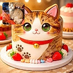A cozy tabby cat with a freshly shaved patch on its hind leg sits on a vibrant orange blanket, looking slightly blurry but content. The background shows a casual indoor setting with various household items and a large TV.