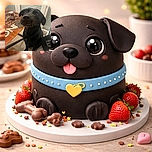 A lovable black dog leans into the camera with a hopeful, slightly guilty expression—his nose practically touching the lens. He's sitting next to a table with a jar on it, slippers on the floor, and closed blinds behind him. The close-up makes his shiny eyes and snout the star of the frame, like a snack-seeking detective caught in the act.