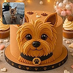 A tiny Yorkshire terrier sits proudly on the couch, staring into the camera like it has just been appointed CEO of the living room. A remote control, cushions, leafy houseplants, and a mysterious human hand complete the cozy domestic scene.