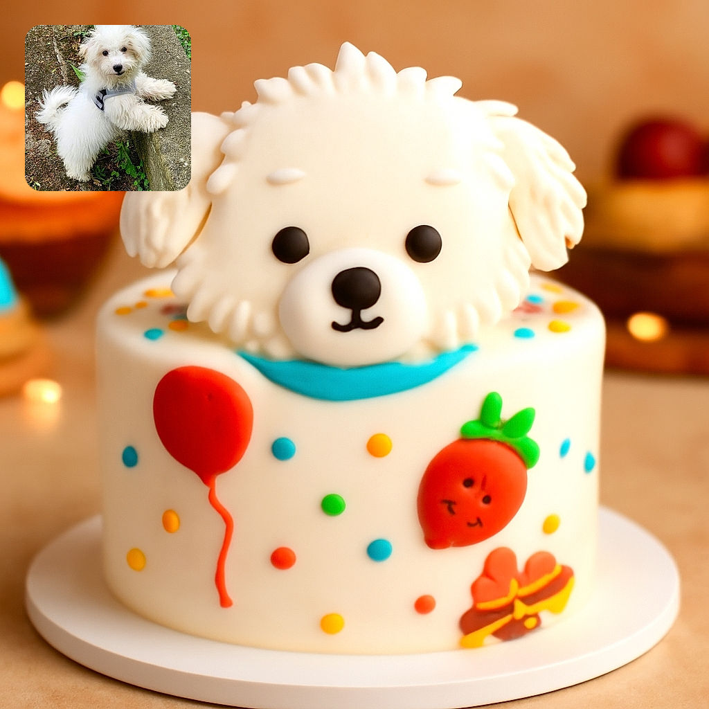 A fluffy white dog with a curious expression leans on a concrete ledge, its soft fur contrasting with the rough ground and greenery around it, looking ready for an adventure or a cuddle.