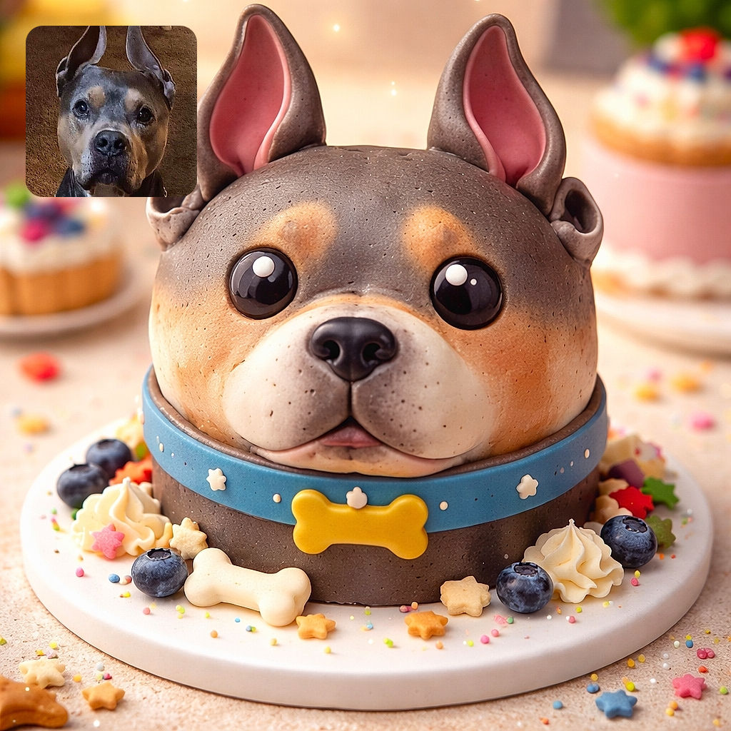 A close-up photo of a dog with large, perky ears and soulful eyes looking directly at the camera, set against a warm, indoor carpeted background with a wooden table leg visible.