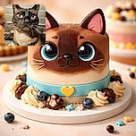 A close-up photo of a curious Siamese cat with striking blue eyes and long whiskers, looking directly at the camera with a slightly inquisitive expression. The background is softly blurred, highlighting the cat's detailed facial features and fur texture.