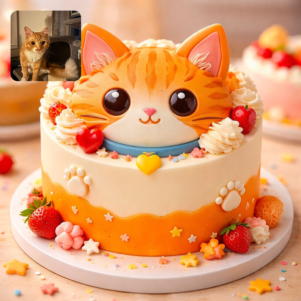 A fluffy orange and white cat with big, curious eyes is perched on a cozy cat tree, seemingly ready to pounce on the dangling toy ball above. The warm indoor lighting highlights the cat's soft fur and attentive expression, creating a charming and inviting atmosphere.