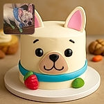 A French bulldog wearing a blue bandana and green doggy shoes stands on a wooden floor, giving a side-eye glance that screams both curiosity and mild judgment.