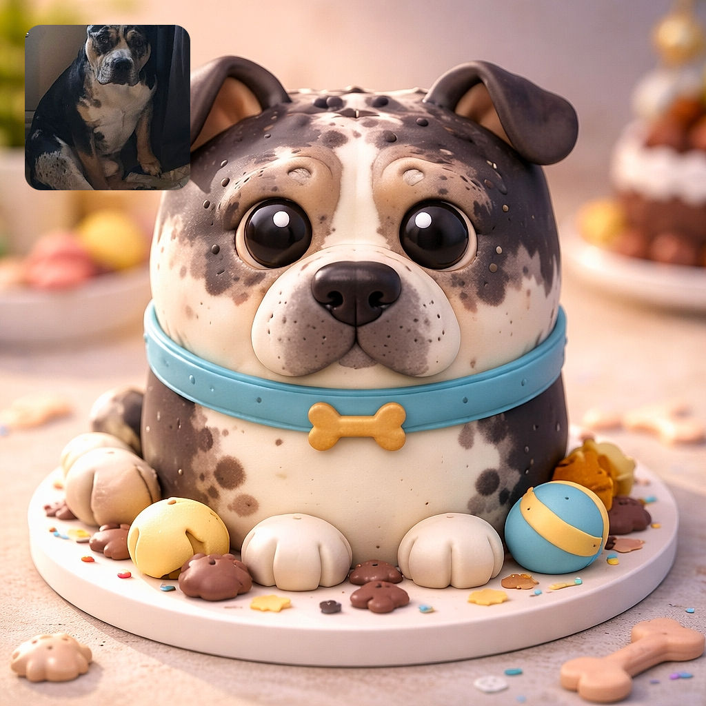 A big, soulful dog lounges by a window like a moody roommate — brindle-and-white coat, one ear perked, eyes begging for snacks while perfectly content on a crumpled blanket. Soft daylight from the window backlights the scene and the curtain frames the pup like an unbothered monarch of the living room.