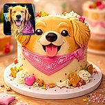 A golden retriever with closed eyes and a big happy smile sticks its head out of a car window, wearing a vibrant purple bandana, looking like the happiest co-pilot on the road.