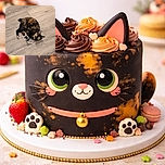 A charming tortoiseshell cat is sprawled on a wooden floor, mesmerized by a white shoelace that it playfully clutches with its paws, eyes wide and curious.