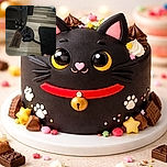 A sleek black cat with striking yellow eyes sits attentively on a wooden floor next to a vent and a black rug, casting a curious gaze towards the camera in a cozy indoor setting.