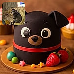 A small black dog with a touch of gray sits awkwardly on a worn, patterned couch, giving a side-eye glance as if caught mid-plot in a cozy, cluttered living room scene.