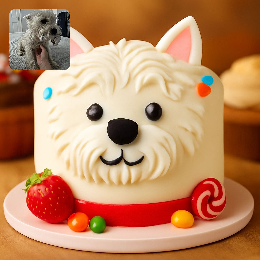 A fluffy white dog sits on a textured bedspread, playfully holding a sock in its mouth while a human hand gently pets its chest. The cozy indoor setting includes a door and hanging clothes in the background, creating a warm, candid moment of pet and owner bonding.