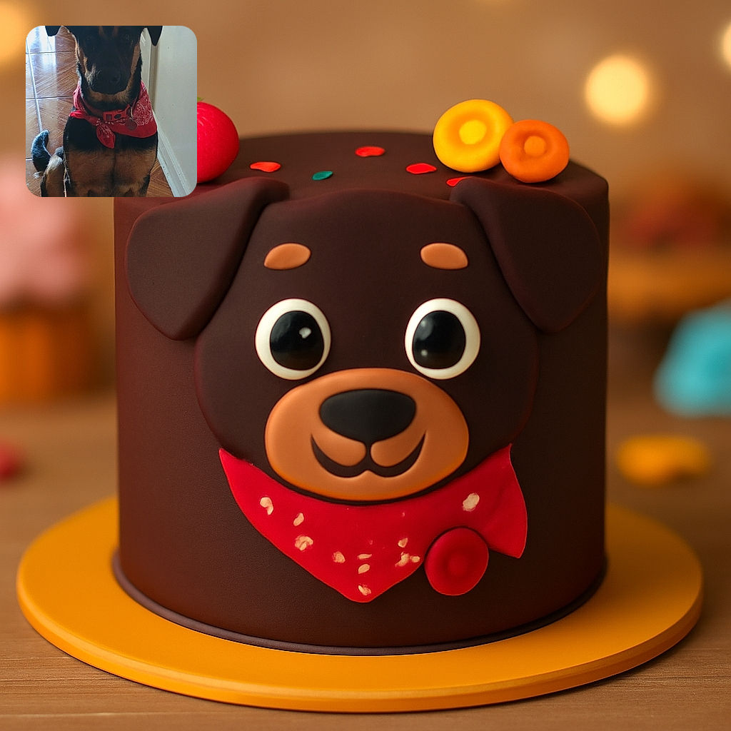 A dignified dog wearing a red bandana sits patiently on a shiny wooden floor next to a plain wall, looking like it's ready for a cowboy adventure or a family photo shoot, with soft natural light casting gentle shadows.