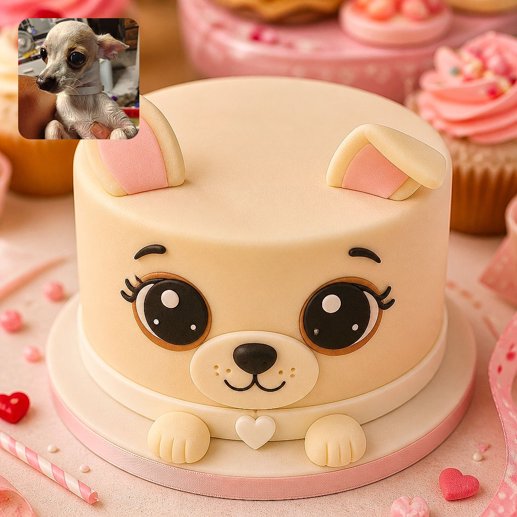 A tiny wide-eyed Chihuahua puppy lounges in someone’s hands like a pocket-sized deer who has just discovered the camera, complete with enormous glossy eyes, perky ears, and a collar. The cozy indoor background is softly blurred, letting this little canine celebrity steal the entire show.