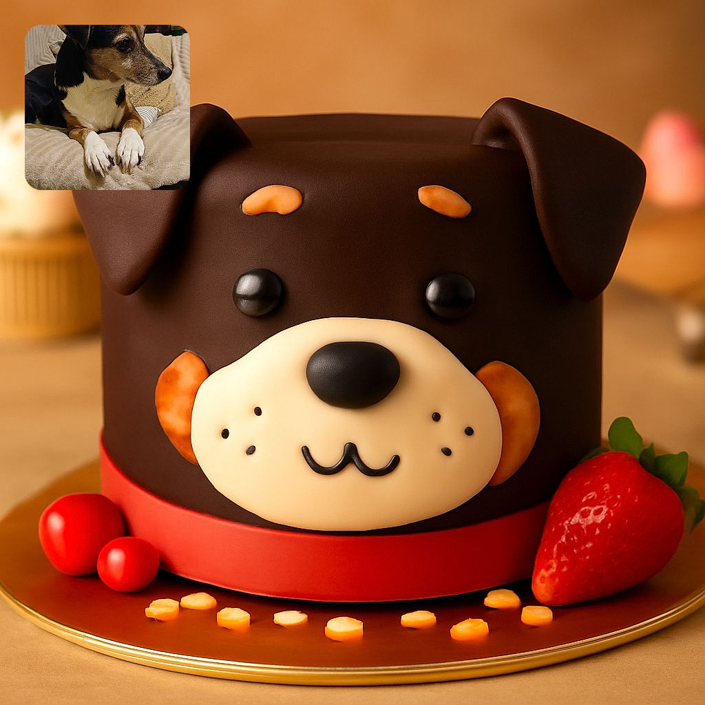 A charming dog lounges comfortably on a plush beige cushion, gazing thoughtfully to the side with its paws neatly placed in front. The cozy indoor setting includes soft textures and a background of household items, creating a warm and homely vibe.