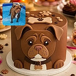 A wonderfully wrinkly brown dog stands in a blue paddling pool, looking deeply offended that someone dared to interrupt his aquatic throne time. His little white chest patch and raised tail add extra character, while the pool’s checkerboard pattern turns the scene into a canine swimming-pool photoshoot.