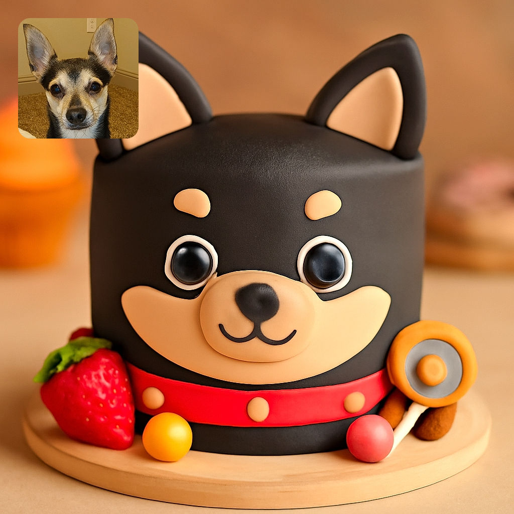 A close-up photo of an alert small dog with large ears standing indoors on a carpeted floor, looking directly at the camera with curious eyes. The background features a beige wall and an electrical outlet.