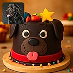 A shiny black dog with a fluffy coat is captured in a close-up profile, tongue out and eyes gleaming with friendly curiosity, basking in natural light against a muted background.