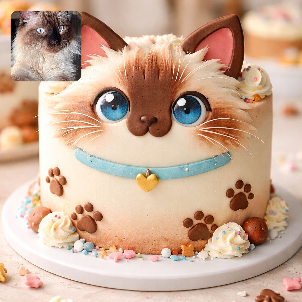 A majestic fluffy cat with piercing blue eyes stares intently, its fur glowing softly in the natural light. The close-up shot captures the luxurious texture of its coat and the intensity of its gaze, making it look like the king of the living room.