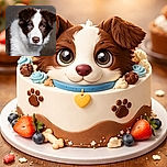 A stunning close-up portrait of a brown and white puppy with striking heterochromia eyes - one blue and one amber - staring curiously into the camera, with a soft, blurred background that makes the fluffy fur pop.