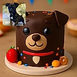 A small dark-colored puppy with a white patch on its chest stands on a tiled floor, looking up with curious eyes. The photo is grainy and slightly blurry, giving it a vintage or low-light feel.