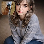 A chubby gray cat sits on a hardwood floor looking up with wide, accusatory eyes — part detective, part snack negotiator. A worn toy sneaker and a floor vent occupy the crime-scene props while the doorframe provides dramatic framing for this feline standoff.