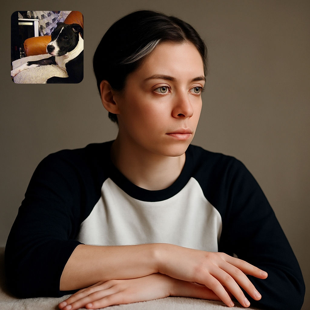A relaxed black and white dog lounges comfortably on a soft, fluffy blanket draped over a cozy chair, surrounded by a cluttered background of boxes and household items, capturing a candid moment of pet tranquility.