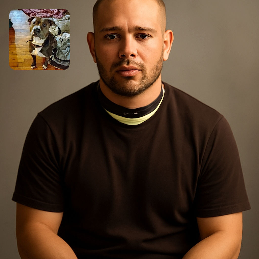 A charming dog with a curious expression sits attentively on a wooden floor next to a cozy pile of blankets, looking like it just heard the word 'treat'. The warm indoor lighting adds a homey vibe to the slightly blurry but heartfelt snapshot.