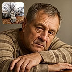 A cozy tabby cat is stretched out on a woven wooden chair, looking relaxed and a little sleepy, with its paw reaching out as if inviting a gentle pet.