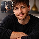 A close-up of an adorable wire-haired dachshund giving its best 'big nose, bigger eyes' stare — looks like it stole the blanket and your heart in one adorable heist.