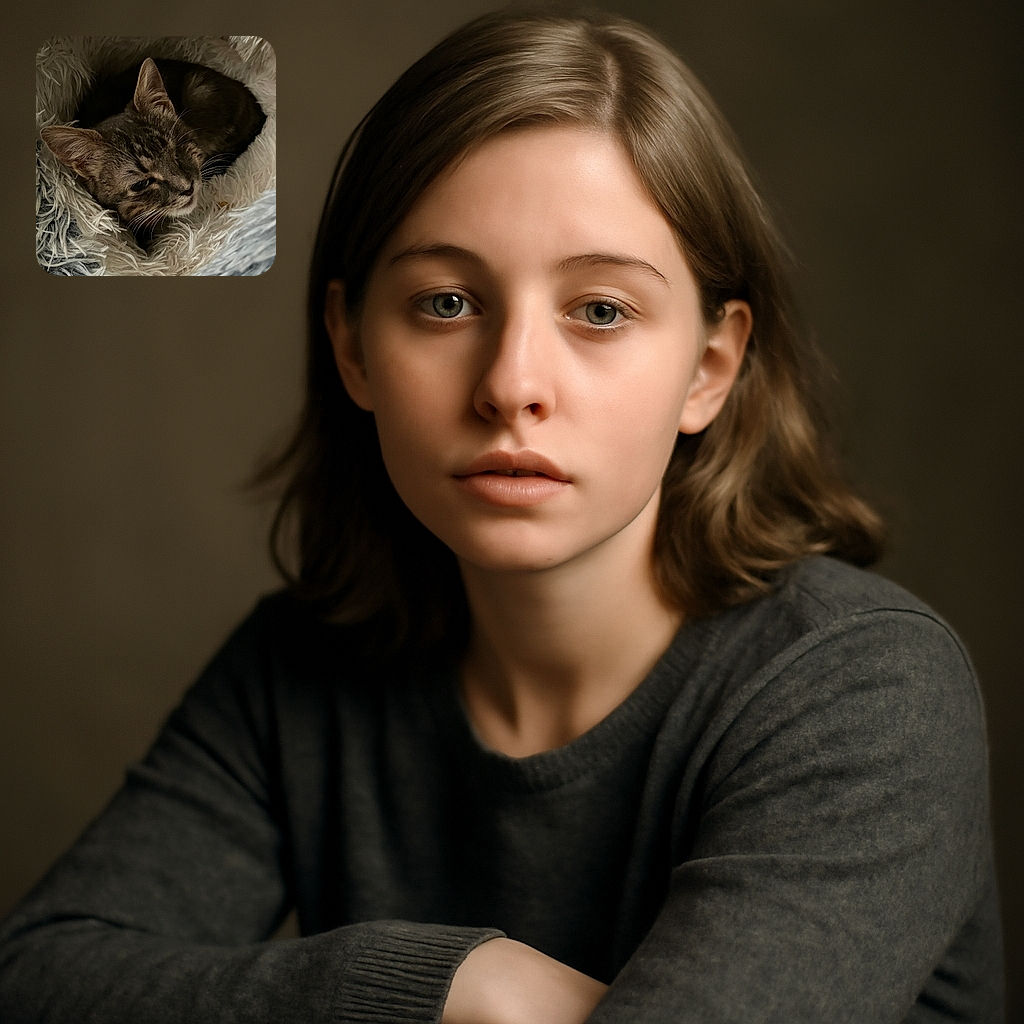 A cozy tabby cat nestled in a fluffy, shaggy blanket, eyes half-closed in sleepy contentment, perfectly blending into the soft textures around it.