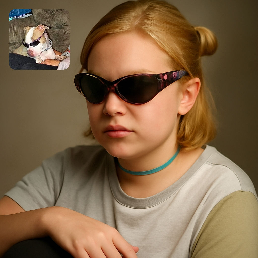 A cool dog rocking a pair of sunglasses indoors, lounging on a couch with a casual vibe, as if ready to hit the beach but stuck in the living room.